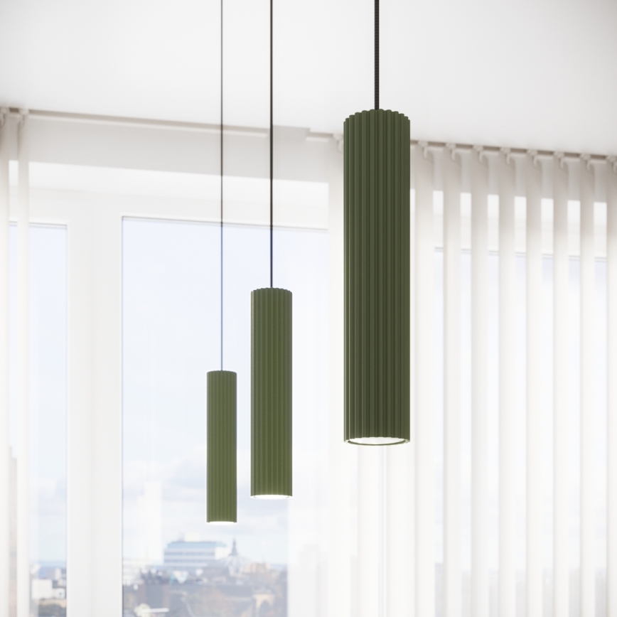 Luster na sajli KARBON 1xGU10/10W/230V zelena