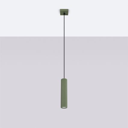 Luster na sajli KARBON 1xGU10/10W/230V zelena