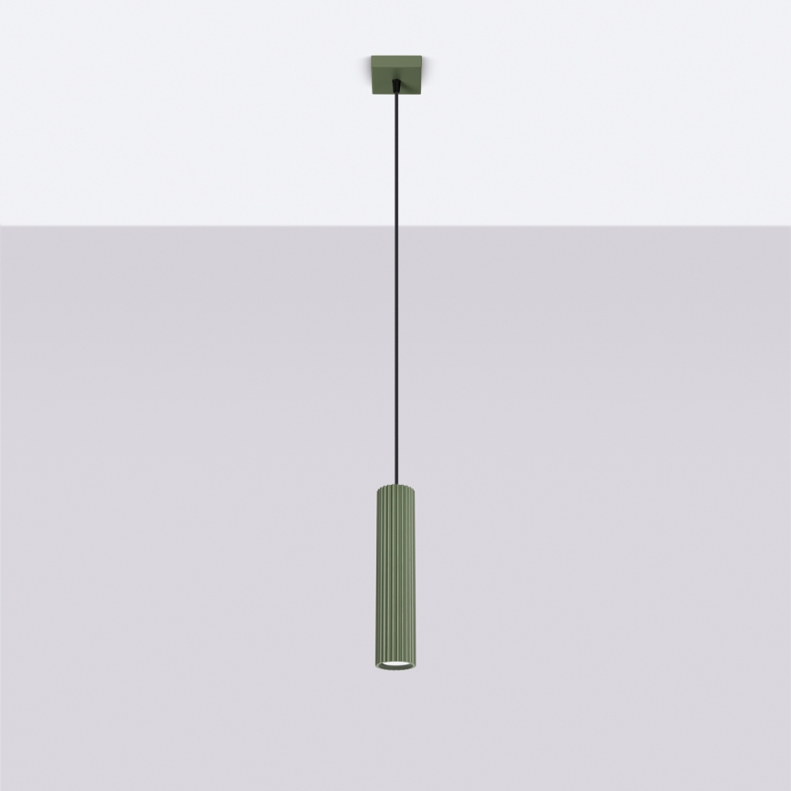 Luster na sajli KARBON 1xGU10/10W/230V zelena