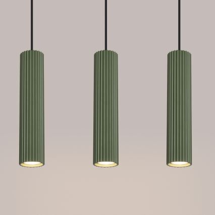 Luster na sajli KARBON 3xGU10/10W/230V zelena