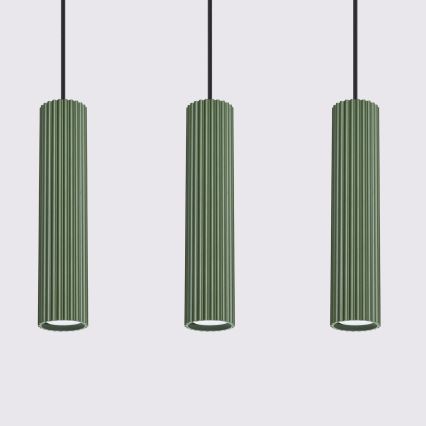 Luster na sajli KARBON 3xGU10/10W/230V zelena