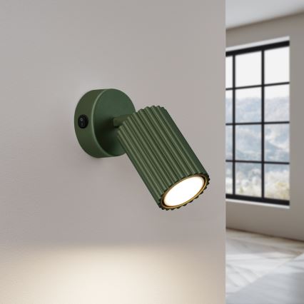 Zidna reflektorska svjetiljka KARBON 1xGU10/10W/230V zelena