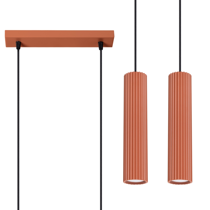Luster na sajli KARBON 2xGU10/10W/230V crvena