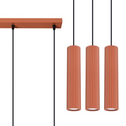 Luster na sajli KARBON 3xGU10/10W/230V crvena