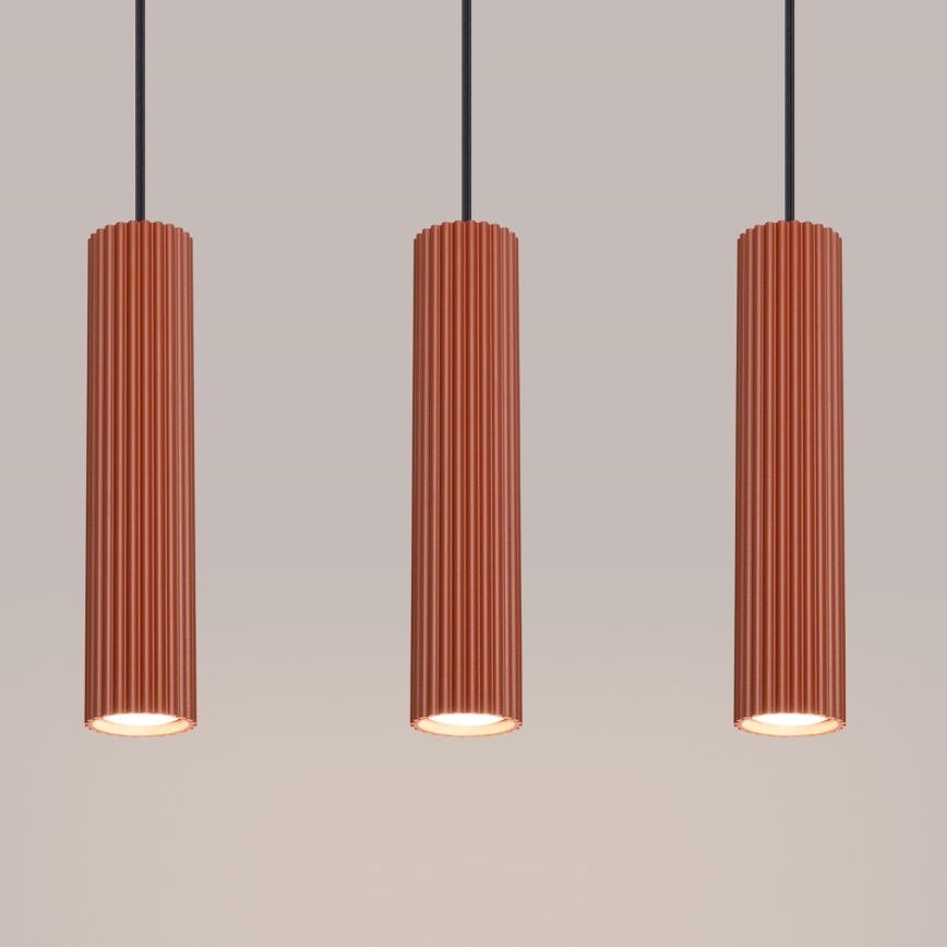 Luster na sajli KARBON 3xGU10/10W/230V crvena