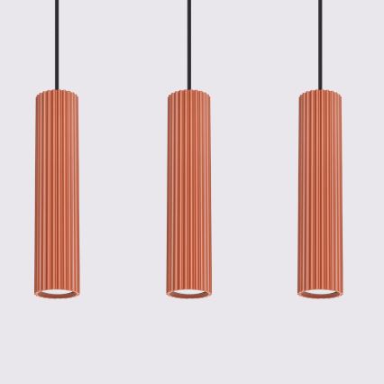 Luster na sajli KARBON 3xGU10/10W/230V crvena