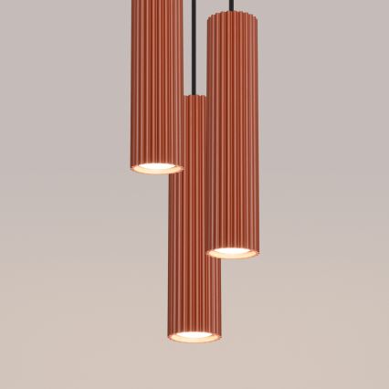 Luster na sajli KARBON 3xGU10/10W/230V crvena