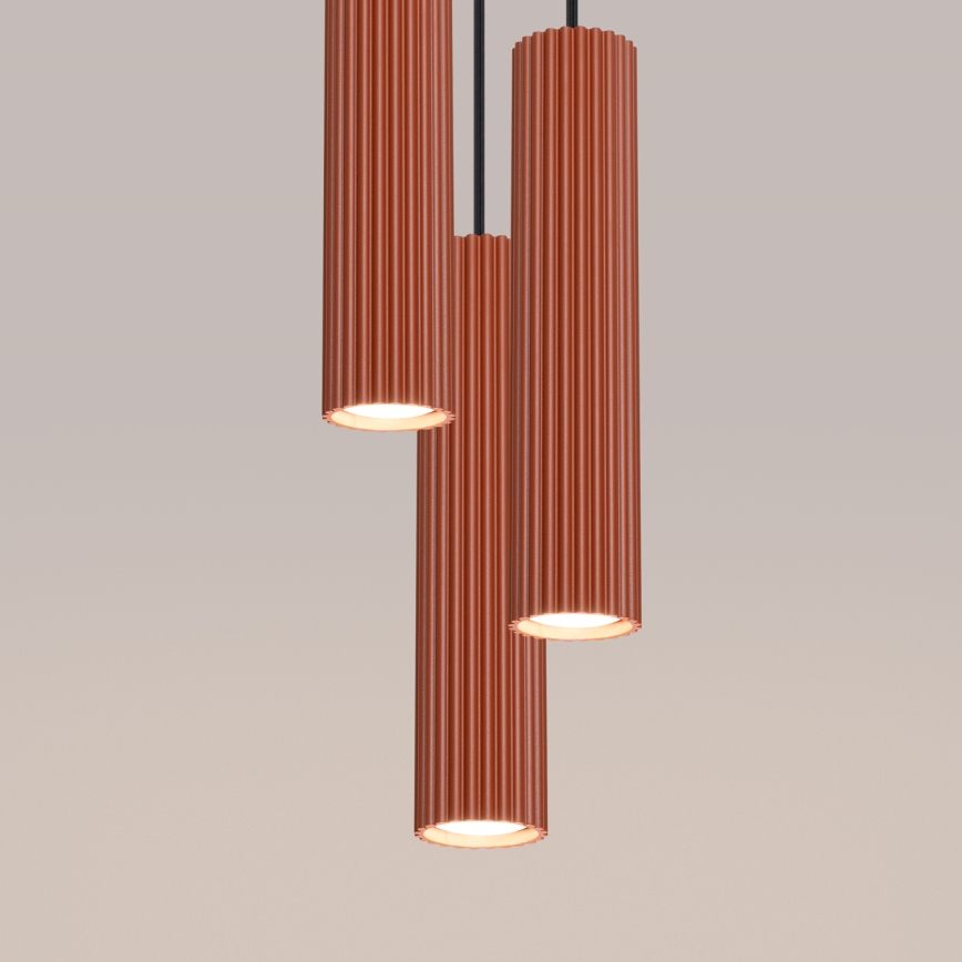 Luster na sajli KARBON 3xGU10/10W/230V crvena