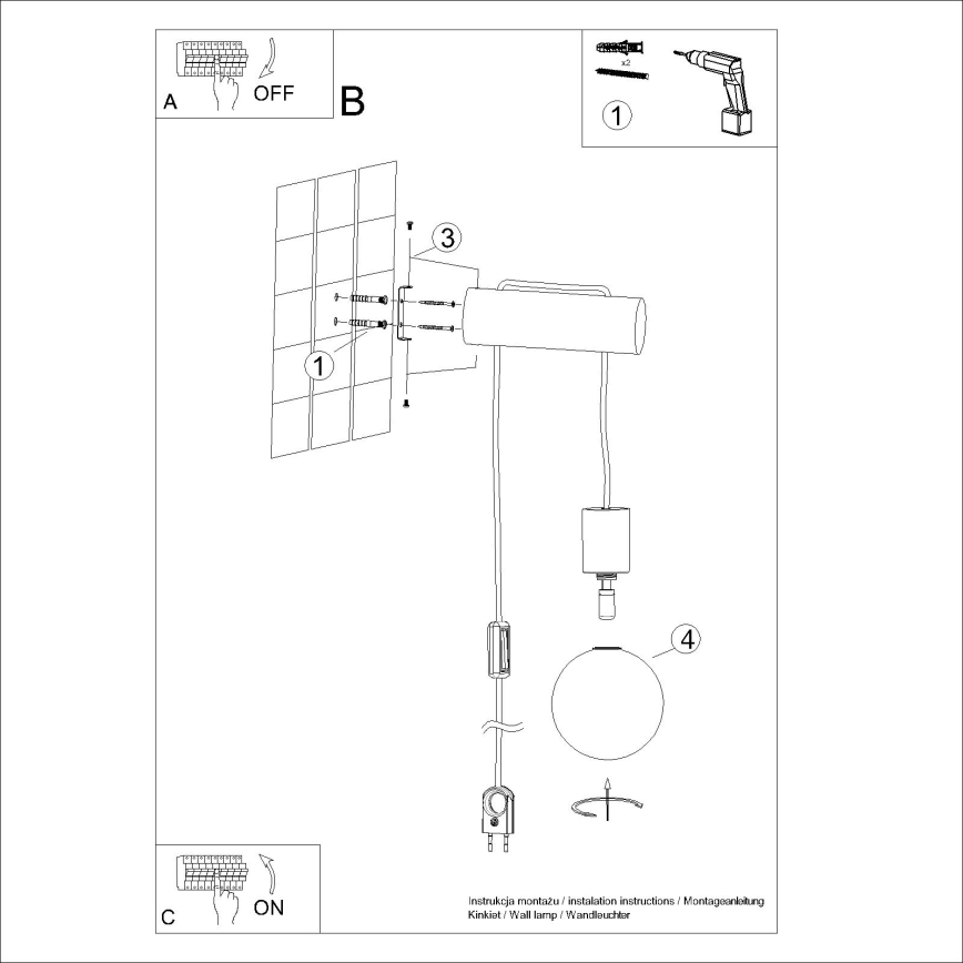 Zidna lampa NIBMI 1xG9/8W/230V bukva