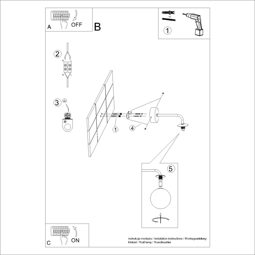 Zidna lampa ASTRAL 1xG9/8W/230V crna