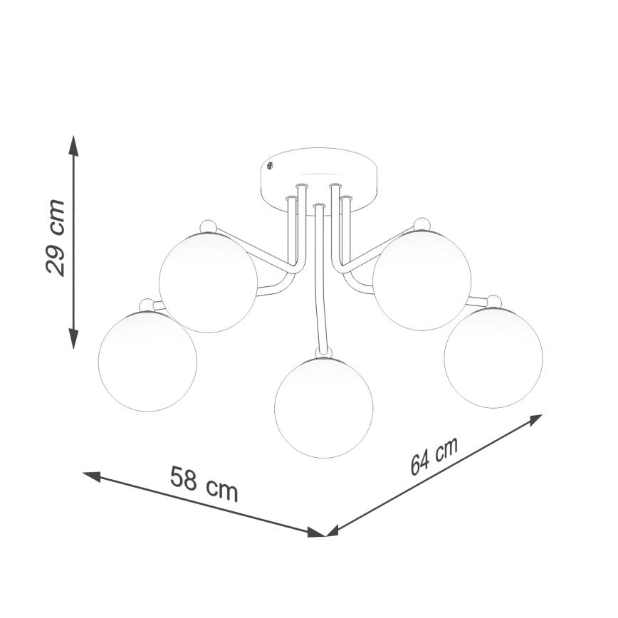 Viseći luster ASTRAL 5xG9/8W/230V crna