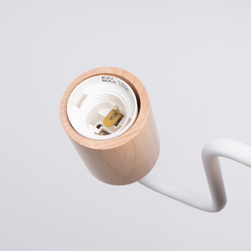Zidna lampa TIMBO 1xE27/15W/230V bijela/bež/bukva