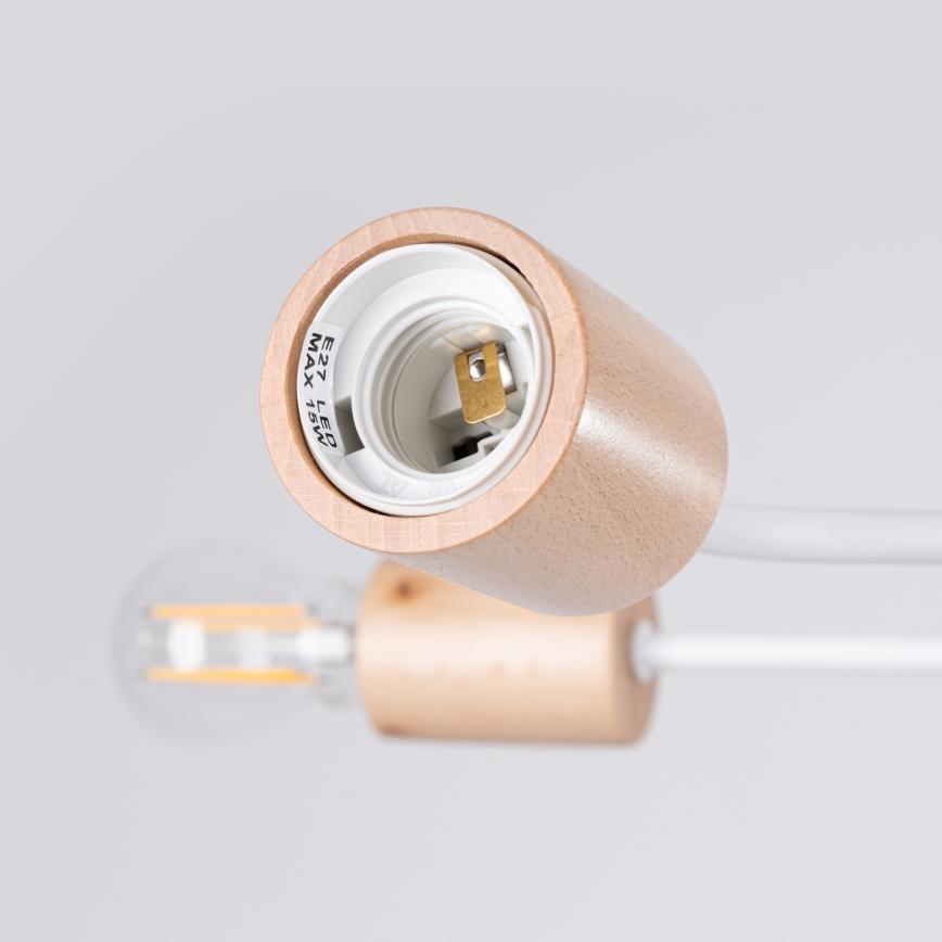 Nadgradni luster TIMBO 8xE27/15W/230V bijela/bež/bukva