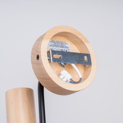 Zidna lampa TIMBO 1xE27/15W/230V crna/bež/bukva