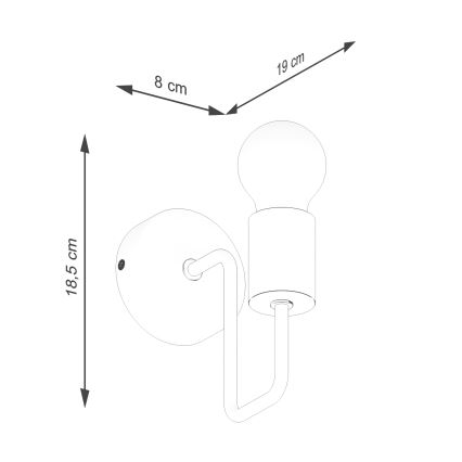 Zidna lampa TIMBO 1xE27/15W/230V crna/bež/bukva