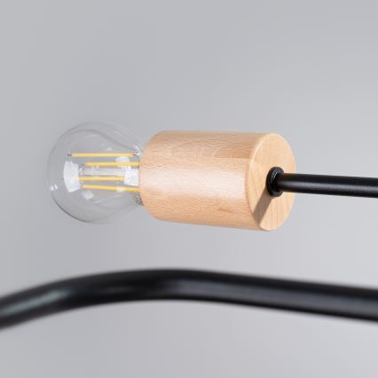 Nadgradni luster TIMBO 6xE27/15W/230V crna/bež/bukva