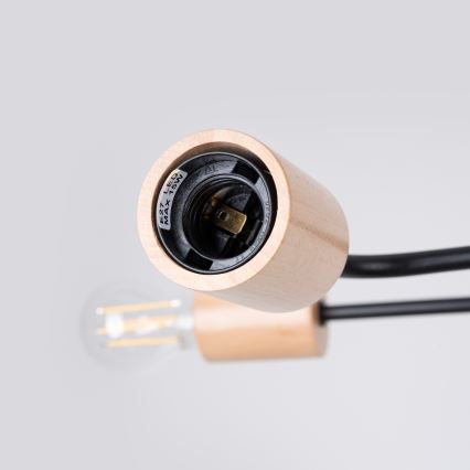 Nadgradni luster TIMBO 6xE27/15W/230V crna/bež/bukva