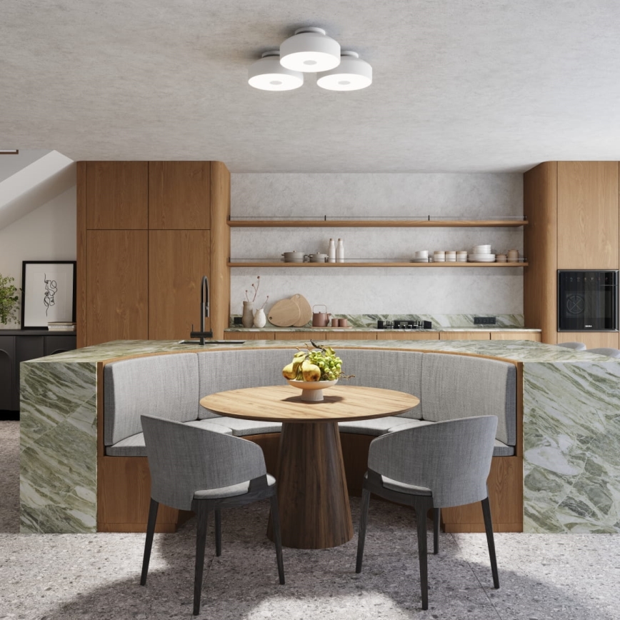 Stropna svjetiljka OMIQ 4xE27/15W/230V Ø 30 cm bijela