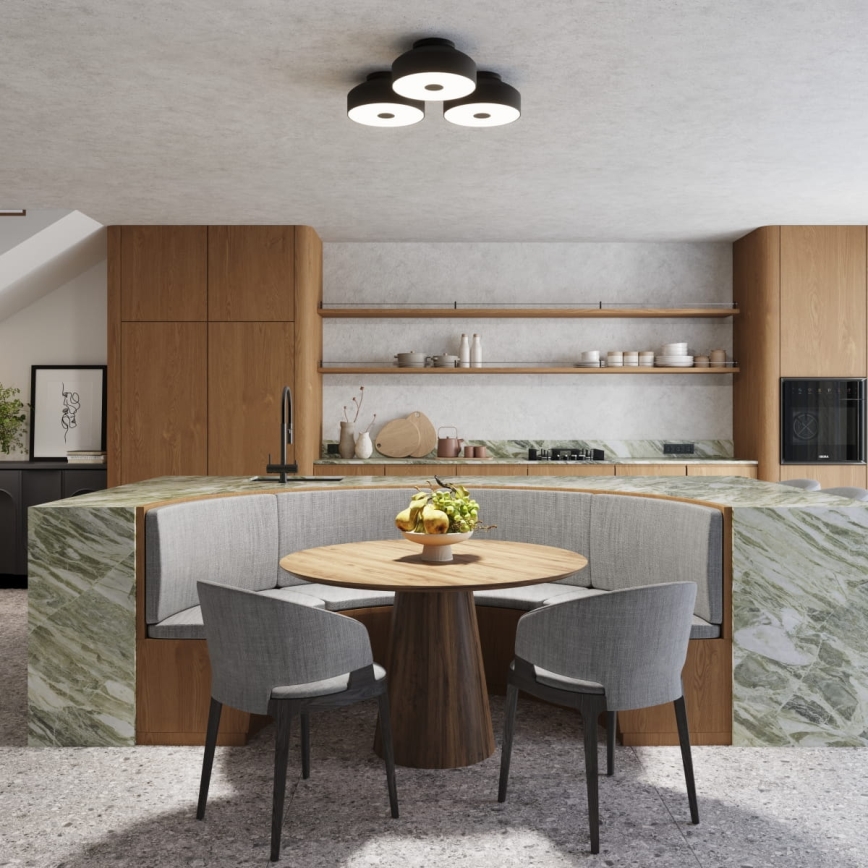 Stropna svjetiljka OMIQ 4xE27/15W/230V Ø 30 cm crna