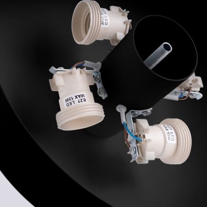 Stropna svjetiljka OMIQ 4xE27/15W/230V Ø 30 cm crna