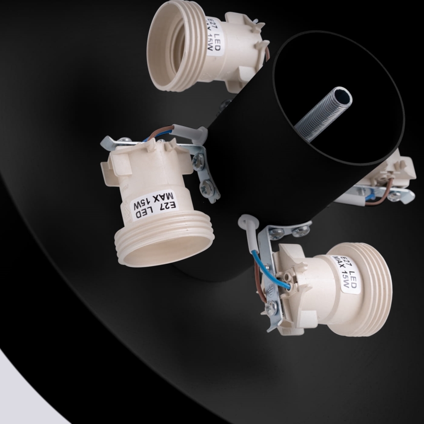 Stropna svjetiljka OMIQ 4xE27/15W/230V Ø 30 cm crna