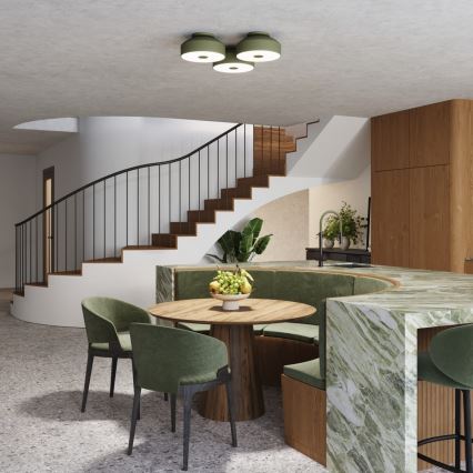 Stropna svjetiljka OMIQ 4xE27/15W/230V Ø 30 cm zelena