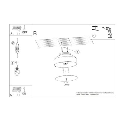Stropna svjetiljka OMIQ 4xE27/15W/230V, Ø 30 cm, crvena