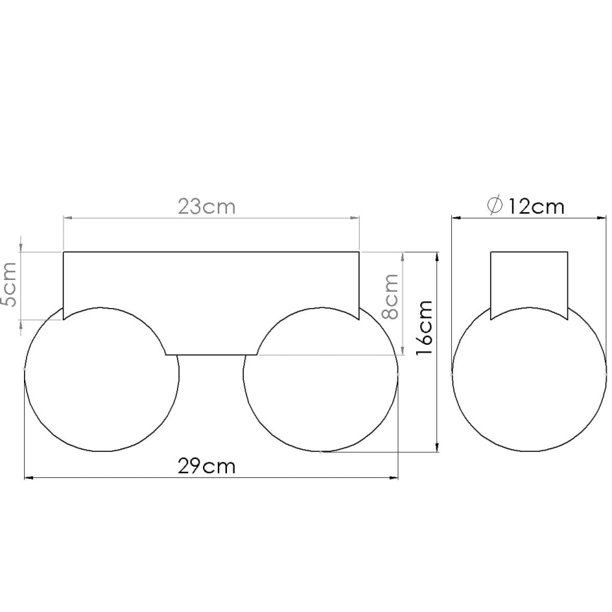 Stropna svjetiljka BULBO 2xG9/8W/230V bukva/bijela