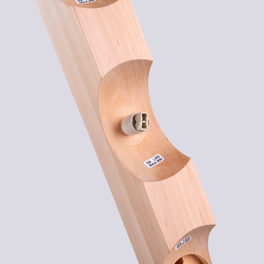 Stropna svjetiljka BULBO 3xG9/8W/230V bukva/bijela