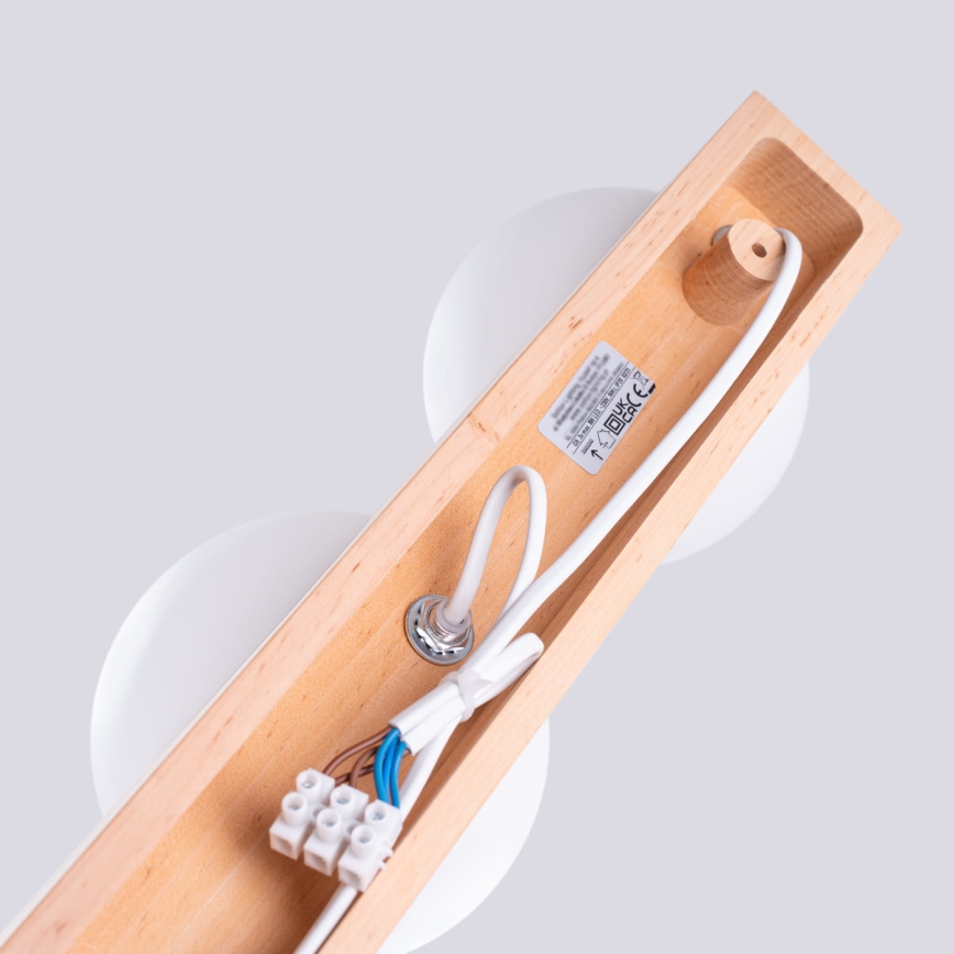 Stropna svjetiljka BULBO 3xG9/8W/230V bukva/bijela