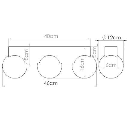 Stropna svjetiljka BULBO 3xG9/8W/230V bukva/bijela