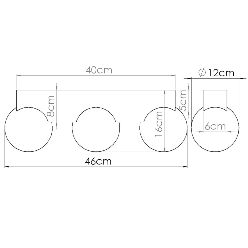 Stropna svjetiljka BULBO 3xG9/8W/230V bukva/bijela