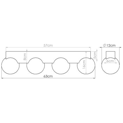 Stropna svjetiljka BULBO 4xG9/8W/230V bukva/bijela