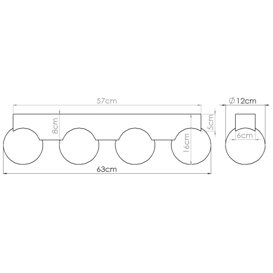 Stropna svjetiljka BULBO 4xG9/8W/230V bukva/bijela