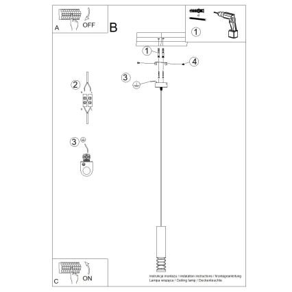 Luster na sajli LAMI 1xGU10/10W/230V bijela
