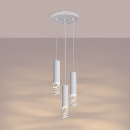 Luster na sajli LAMI 3xGU10/10W/230V bijela