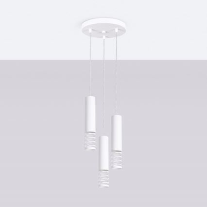 Luster na sajli LAMI 3xGU10/10W/230V bijela