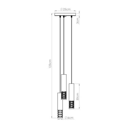 Luster na sajli LAMI 3xGU10/10W/230V bijela