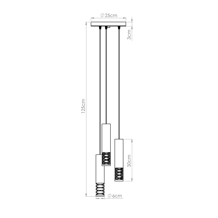 Luster na sajli LAMI 3xGU10/10W/230V bijela