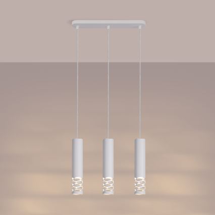 Luster na sajli LIRO 3xGU10/10W/230V bijela