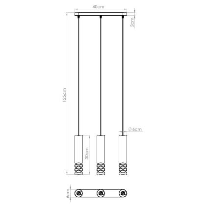 Luster na sajli LIRO 3xGU10/10W/230V bijela