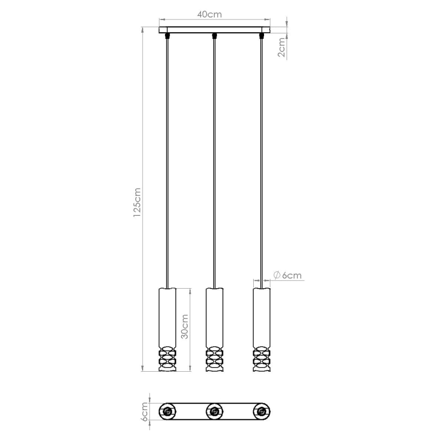 Luster na sajli LIRO 3xGU10/10W/230V bijela