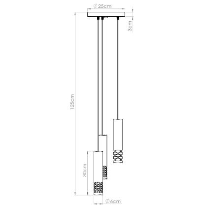 Luster na sajli LIRO 3xGU10/10W/230V bijela