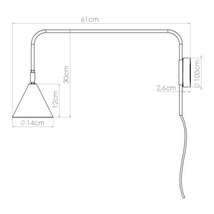 Zidna lampa NOX 1xE14/10W/230V crna