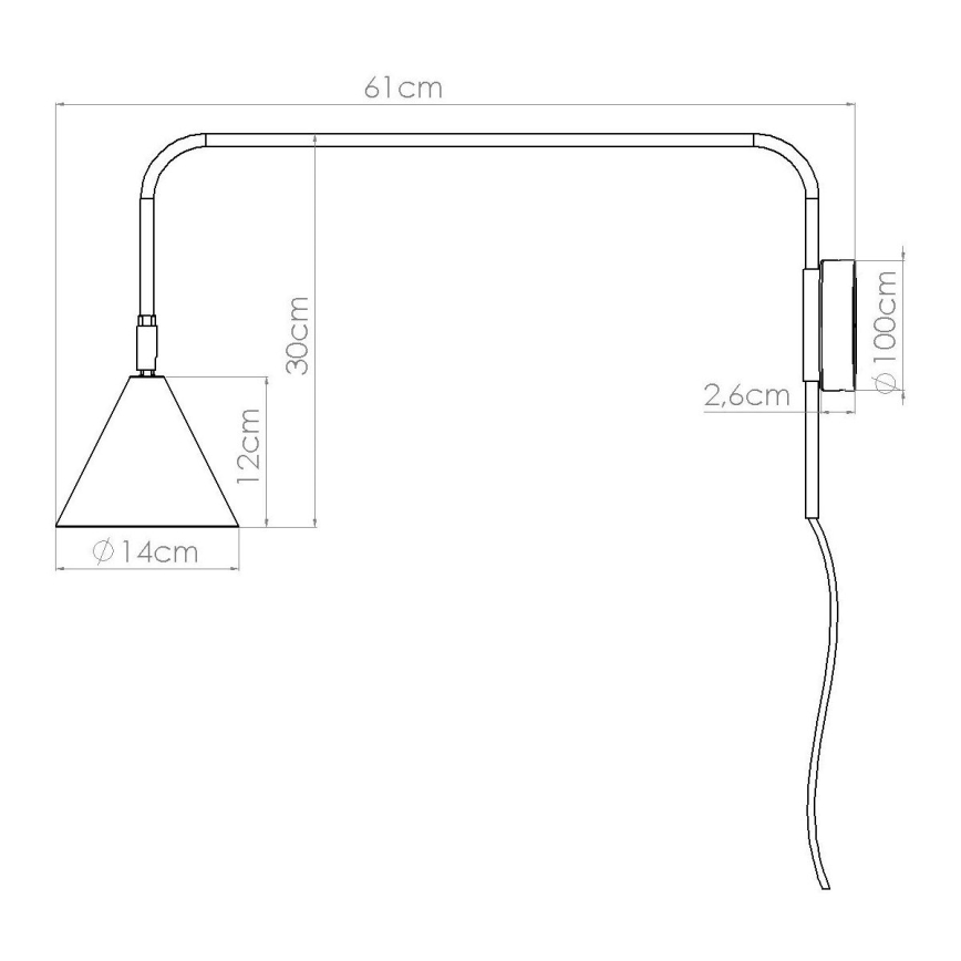 Zidna lampa NOX 1xE14/10W/230V crna