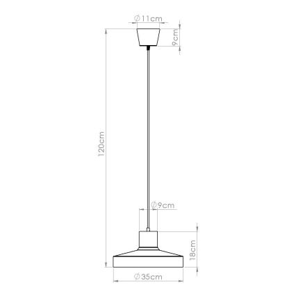 Luster na sajli BILO 1xE27/15W/230V pr. 35 cm bijela