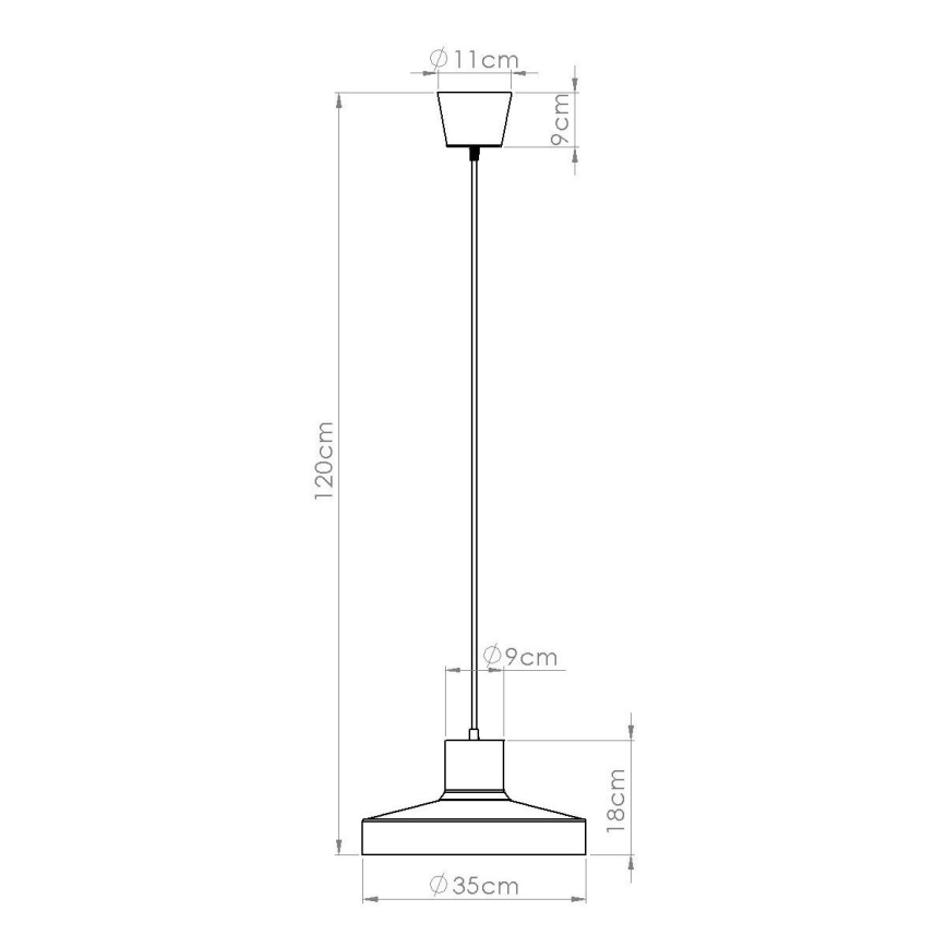 Luster na sajli BILO 1xE27/15W/230V pr. 35 cm bijela