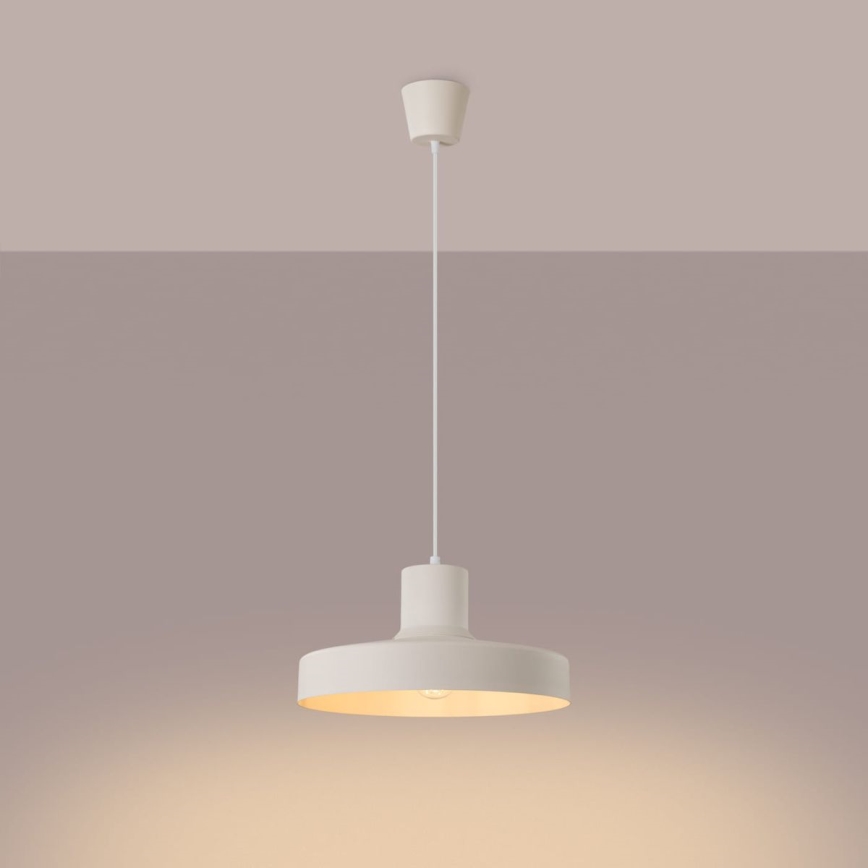 Luster na sajli BILO 1xE27/15W/230V pr. 35 cm krem
