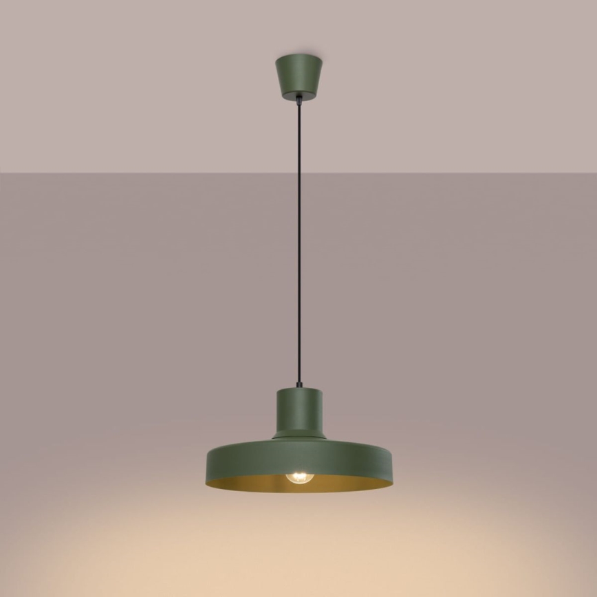 Luster na sajli BILO 1xE27/15W/230V pr. 35 cm zelena