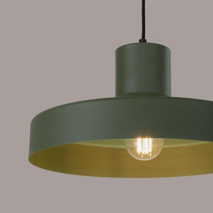 Luster na sajli BILO 1xE27/15W/230V pr. 35 cm zelena